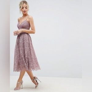 ASOS Petite Lace Cami MIDI Prom Dress - US 4